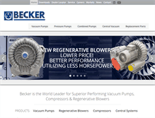 Tablet Screenshot of beckerpumps.com